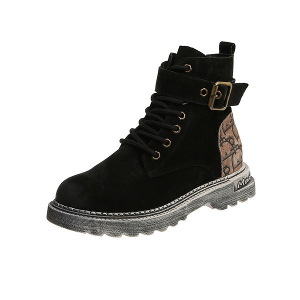 Női alkalmi csizma öko velúrból, fekete és bézs színben