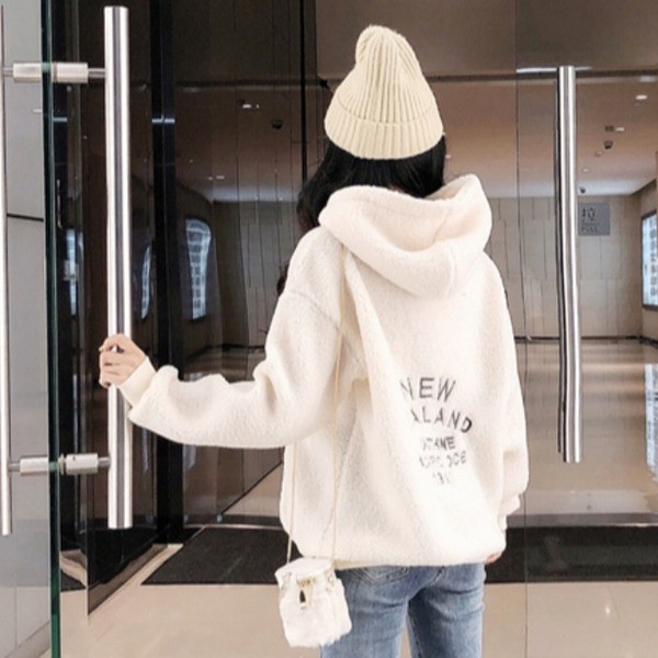 Hanorac de zi cu zi pentru femei, cu glugă și cravate în roz și alb