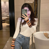 Vékony kötésből készült női blúz három színben