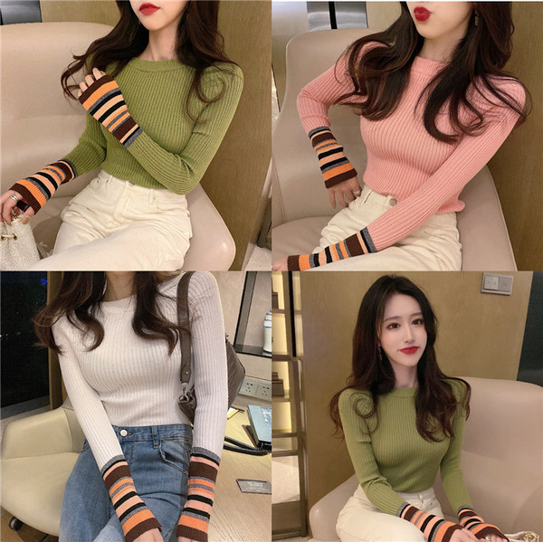 Vékony kötésből készült női blúz három színben