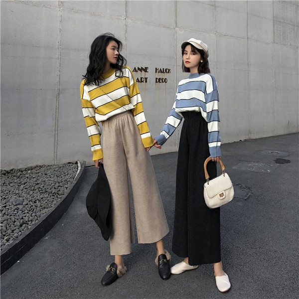 Lezser szabott nadrág elasztikus derékkal