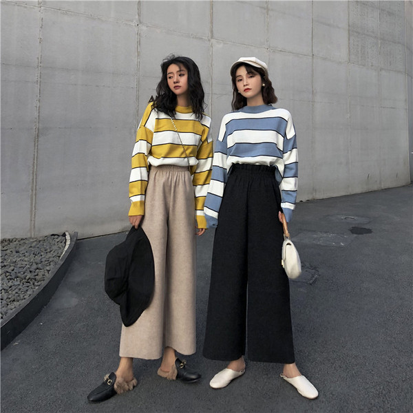 Lezser szabott nadrág elasztikus derékkal