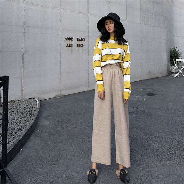 Lezser szabott nadrág elasztikus derékkal