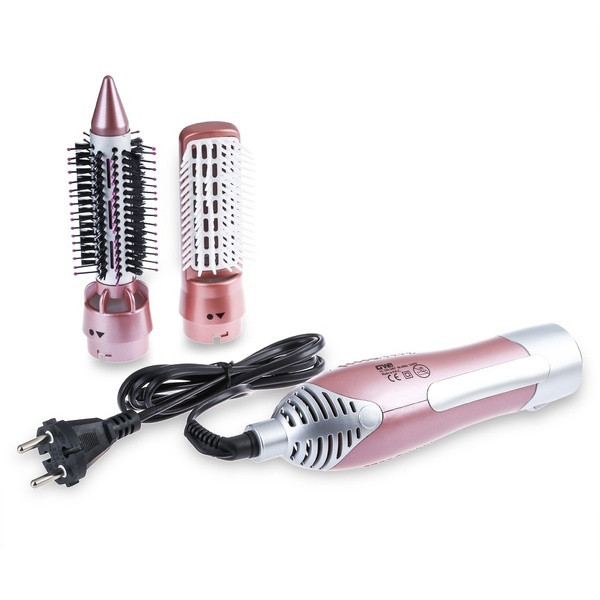 Електрическа четка за коса с две приставки в розов цвят