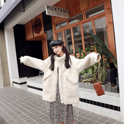 Modern női kabát zsebekkel, kék, fehér és rózsaszín színben