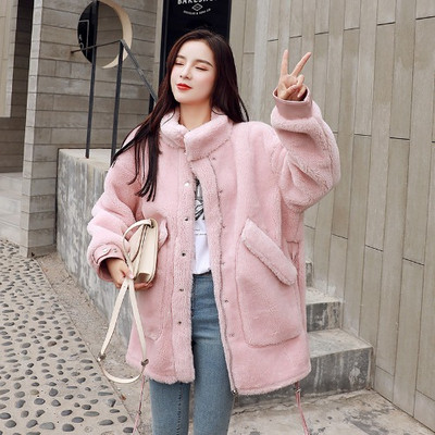 Modern női kabát zsebekkel, kék, fehér és rózsaszín színben