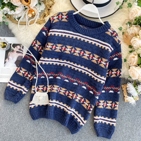 Alkalmi női pulóver ovális nyakkivágással, két színben