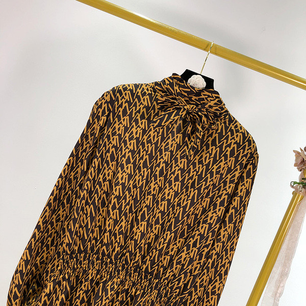 Rochie lunga dreapta cu model colorat si talie elastica