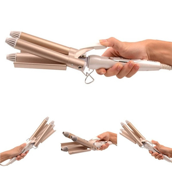 Ρετρό πρέσσα μαλλιών - κεραμική πρέσα μαλλιών σε χρυσό χρώμα