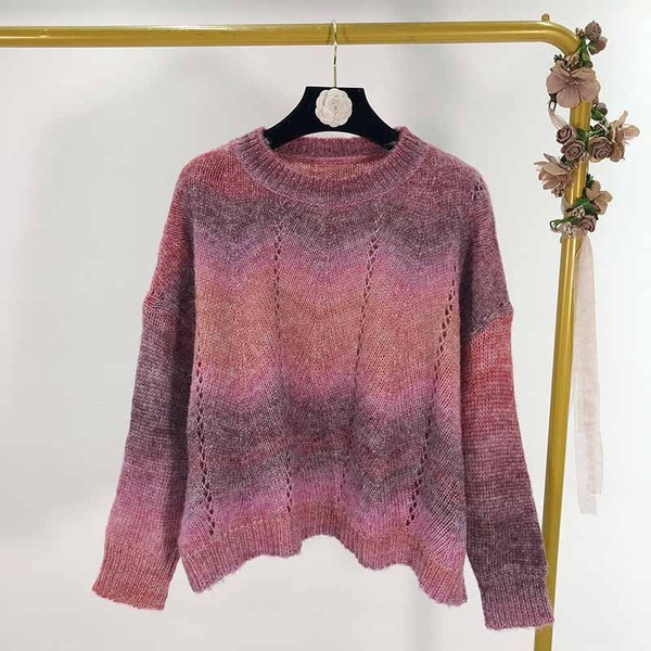 Női vastag pulóver irizáló színekben