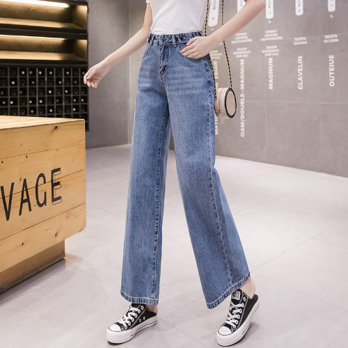 Új modell női farmer széles modell kék színben