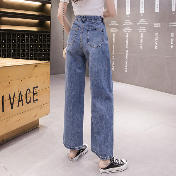 Új modell női farmer széles modell kék színben