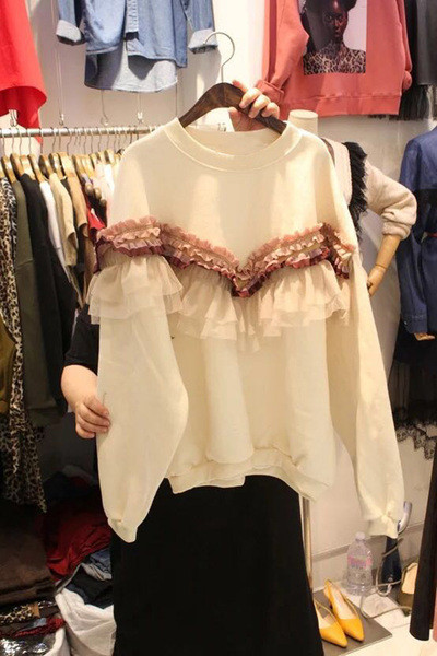 Női modern, fehér tüll blúz