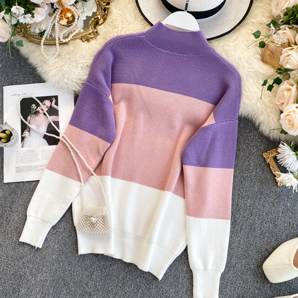 Alkalmi női pulóver pólógallérral és felirattal három színben