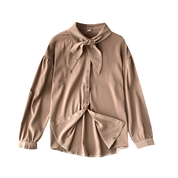 Modern női ing gombokkal és nyakkendőkkel, négy színben