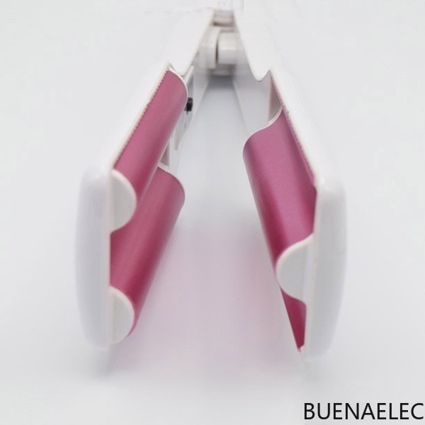 Ретро преса за къдрене на косата с керамично покритие на плочите в бял цвят