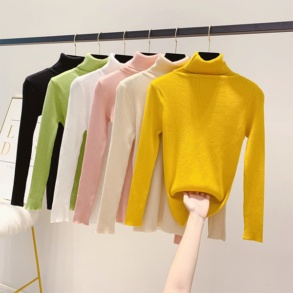 Modern női pulóver magas gallérral több színben
