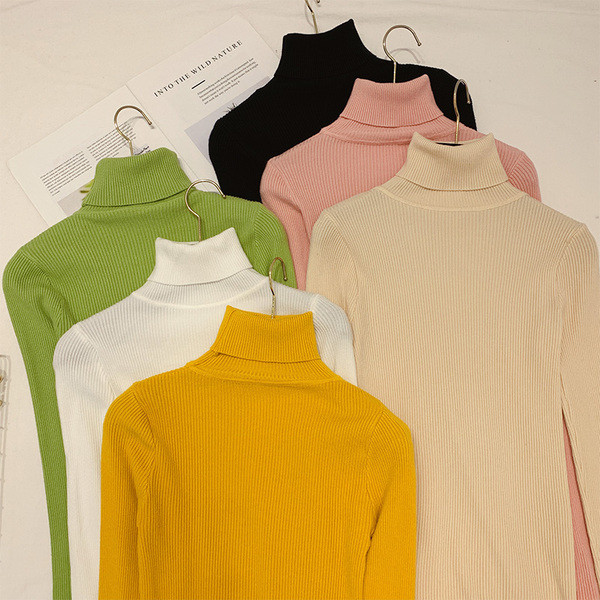 Modern női pulóver magas gallérral több színben