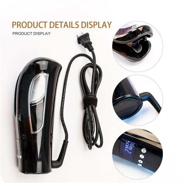 Ondulator automat cu afisaj LED si incalzire pana la 210 C in negru si rosu