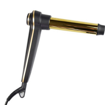 Маша за коса с удобна форма за бързо къдрене и LED дисплей в черно-златист цвят