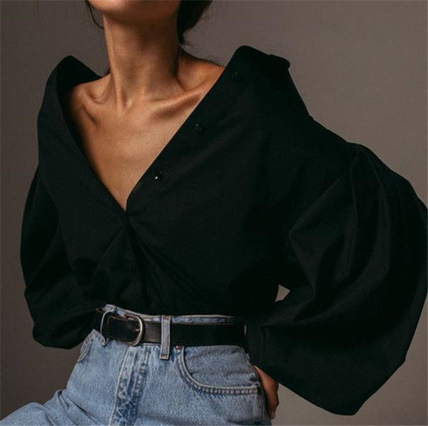 Cămașă casual de damă cu nasturi și guler clasic în alb și negru