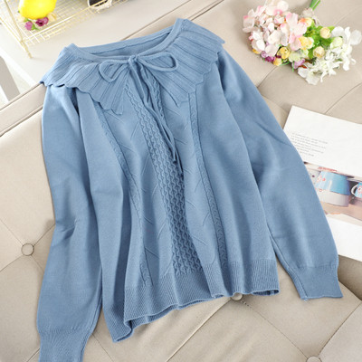 Alkalmi női pulóver gallérral és nyakkendővel több színben