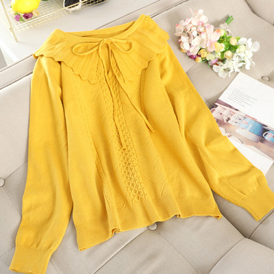 Alkalmi női pulóver gallérral és nyakkendővel több színben