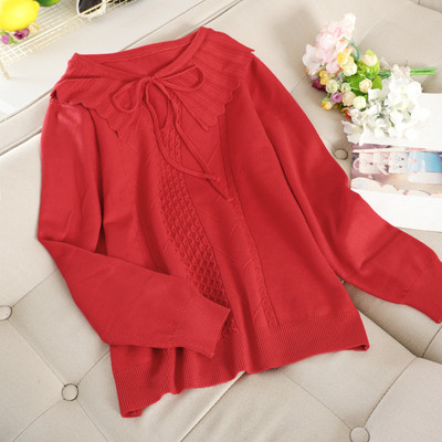 Alkalmi női pulóver gallérral és nyakkendővel több színben