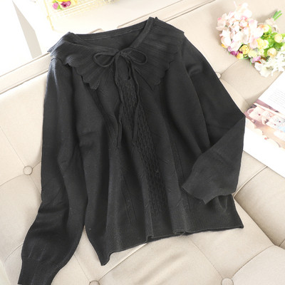 Alkalmi női pulóver gallérral és nyakkendővel több színben