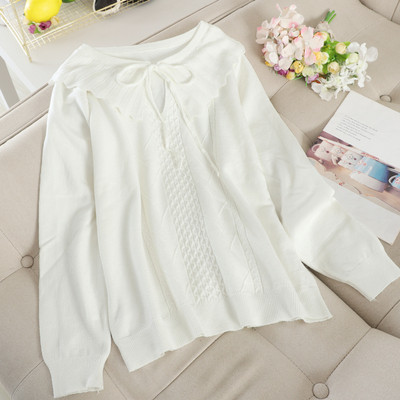 Alkalmi női pulóver gallérral és nyakkendővel több színben