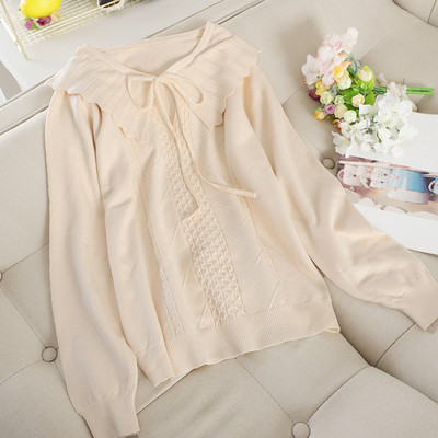 Alkalmi női pulóver gallérral és nyakkendővel több színben