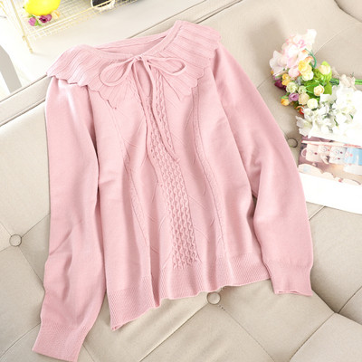 Alkalmi női pulóver gallérral és nyakkendővel több színben