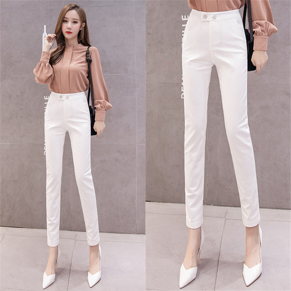 Stílusos női nadrág magas derékkal Slim modell több színben