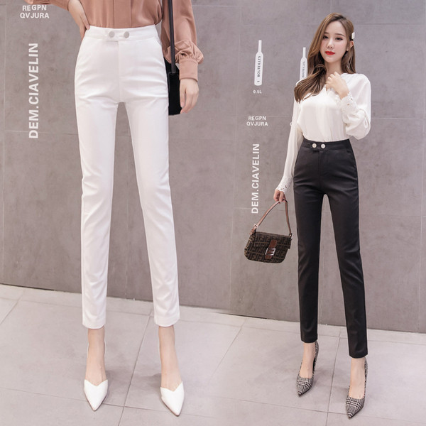 Stílusos női nadrág magas derékkal Slim modell több színben