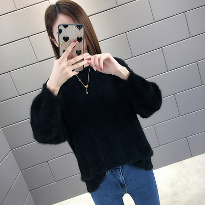 Modern női pehelypulóver kerek nyakkivágással, sok színben