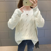 Μοντέρνο γυναικείο πουλόβερ με οβάλ λαιμόκοψη σε διάφορα χρώματα