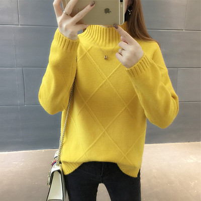 Γυναικείο πουλόβερ με υψηλό κολάρο σε διάφορα χρώματα