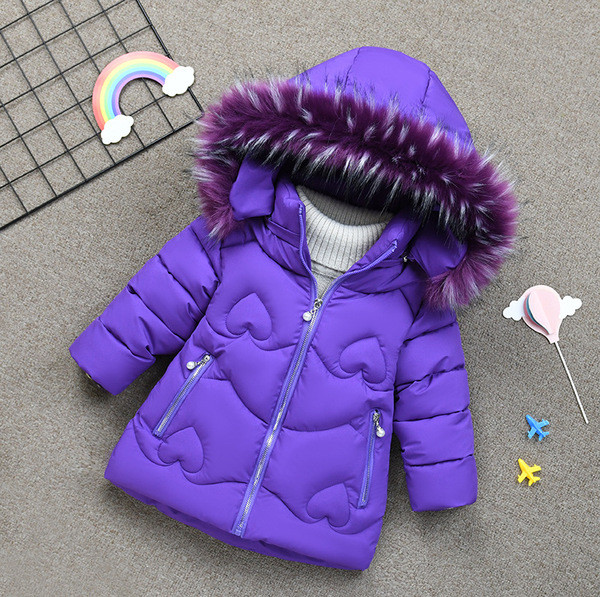 Új modell modern gyerek téli kabát kapucnival, több színben