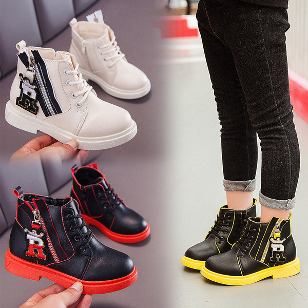 Детски модерни обувки за момчета с цип в три цвята