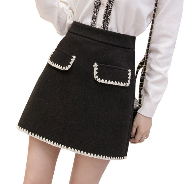 Alkalmi női szoknya magas derékkal, barna és fekete színben