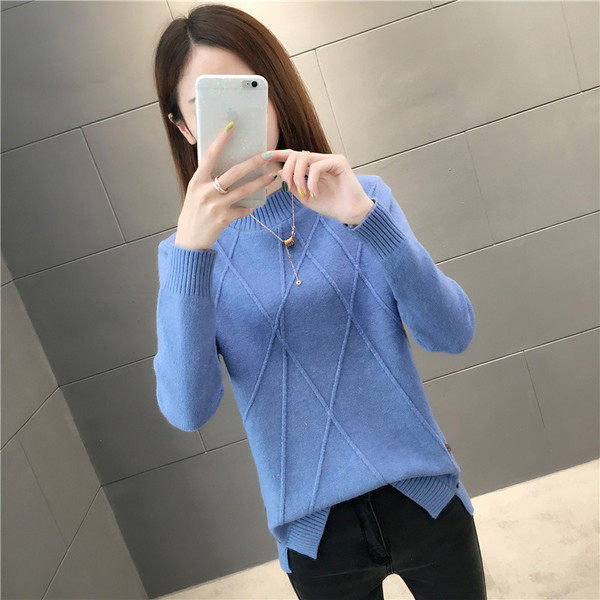 Női alkalmi pulóver polo gallérral több színben