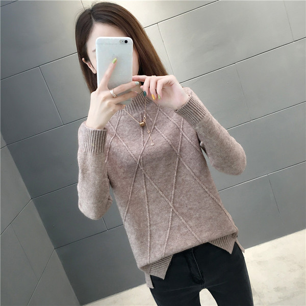 Női alkalmi pulóver polo gallérral több színben