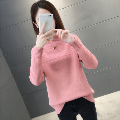 Női pulóver pólógallérral több színben