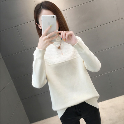 Női pulóver pólógallérral több színben