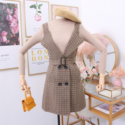 Új modell női ruha és blúz szett fekete és barna színben