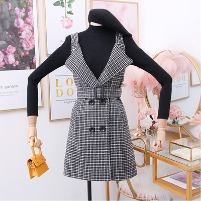 Új modell női ruha és blúz szett fekete és barna színben