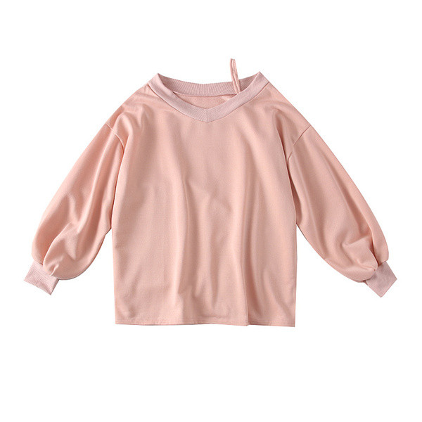 Γυναικεία μπλούζα με στρογγυλη λαιμόκοψη σε ροζ, μαύρο, κόκκινο και λευκό χρώμα - φαρδύ μοντέλο