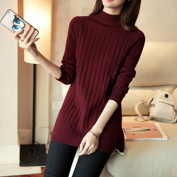 Καθημερινό  γυναικείο πουλόβερ με κολάρο σε διάφορα χρώματα