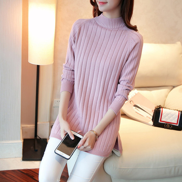 Καθημερινό  γυναικείο πουλόβερ με κολάρο σε διάφορα χρώματα