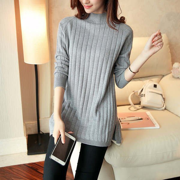 Καθημερινό  γυναικείο πουλόβερ με κολάρο σε διάφορα χρώματα